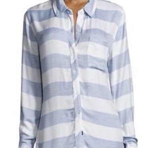 Rails Women's Blue and White Striped Button Down